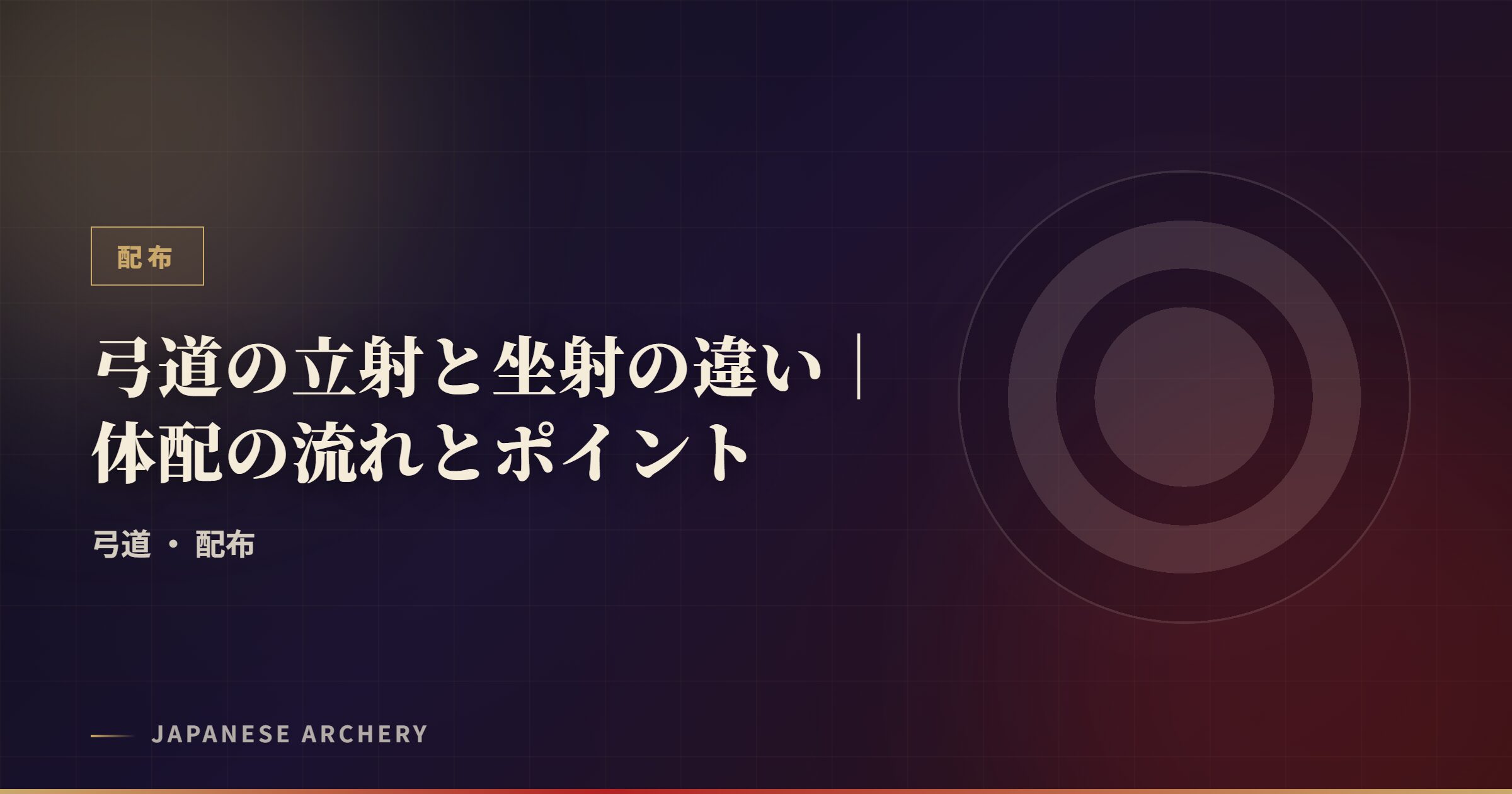 弓道の立射と坐射の違い｜体配の流れとポイント
