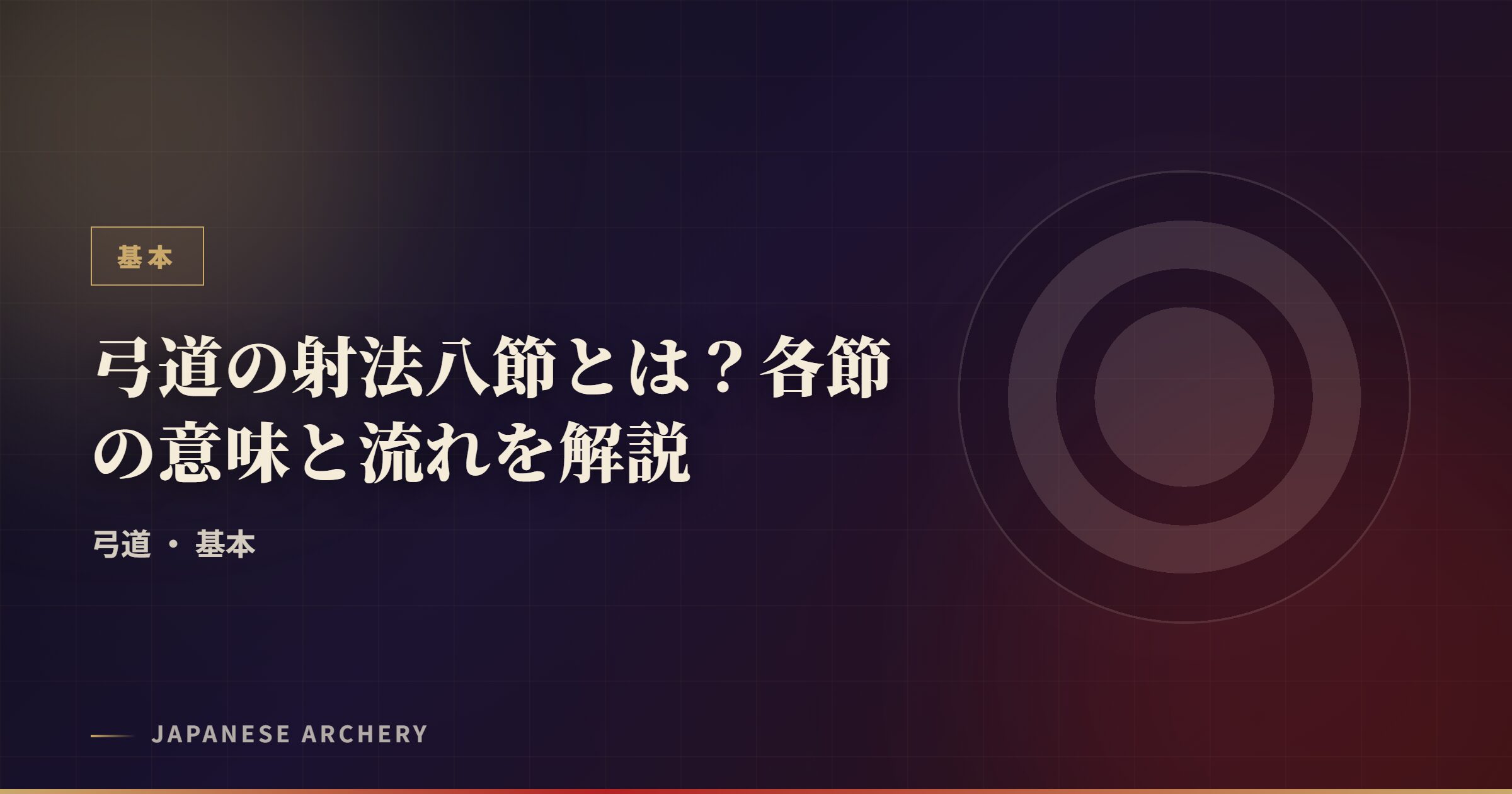 弓道の射法八節とは？各節の意味と流れを解説