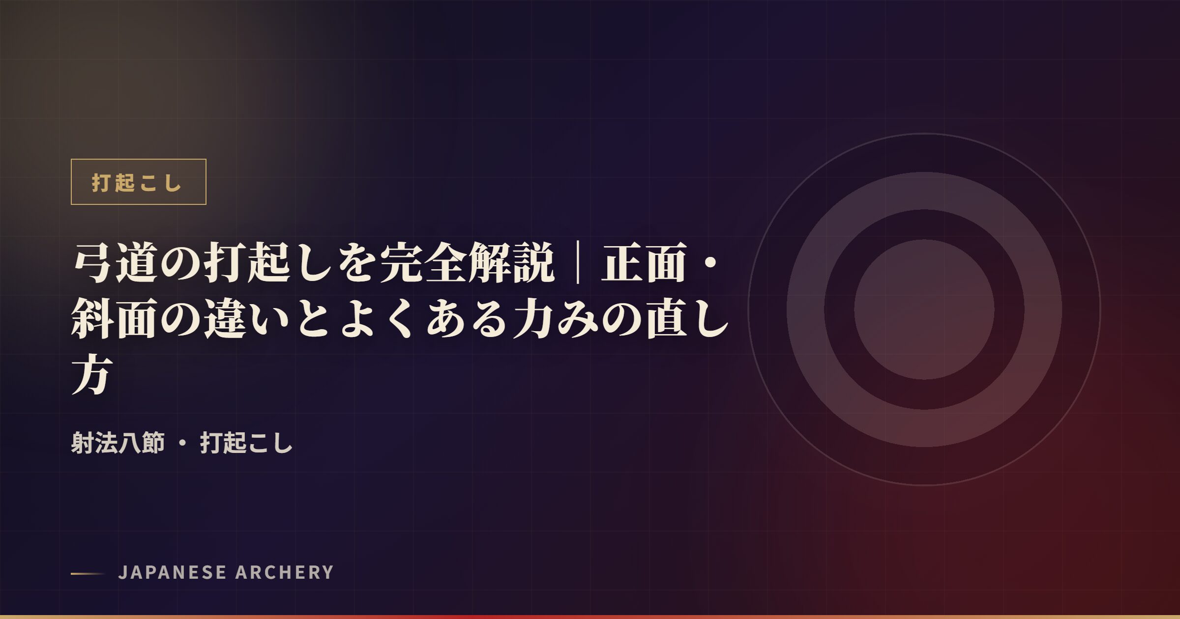弓道の打起しを完全解説｜正面・斜面の違いとよくある力みの直し方