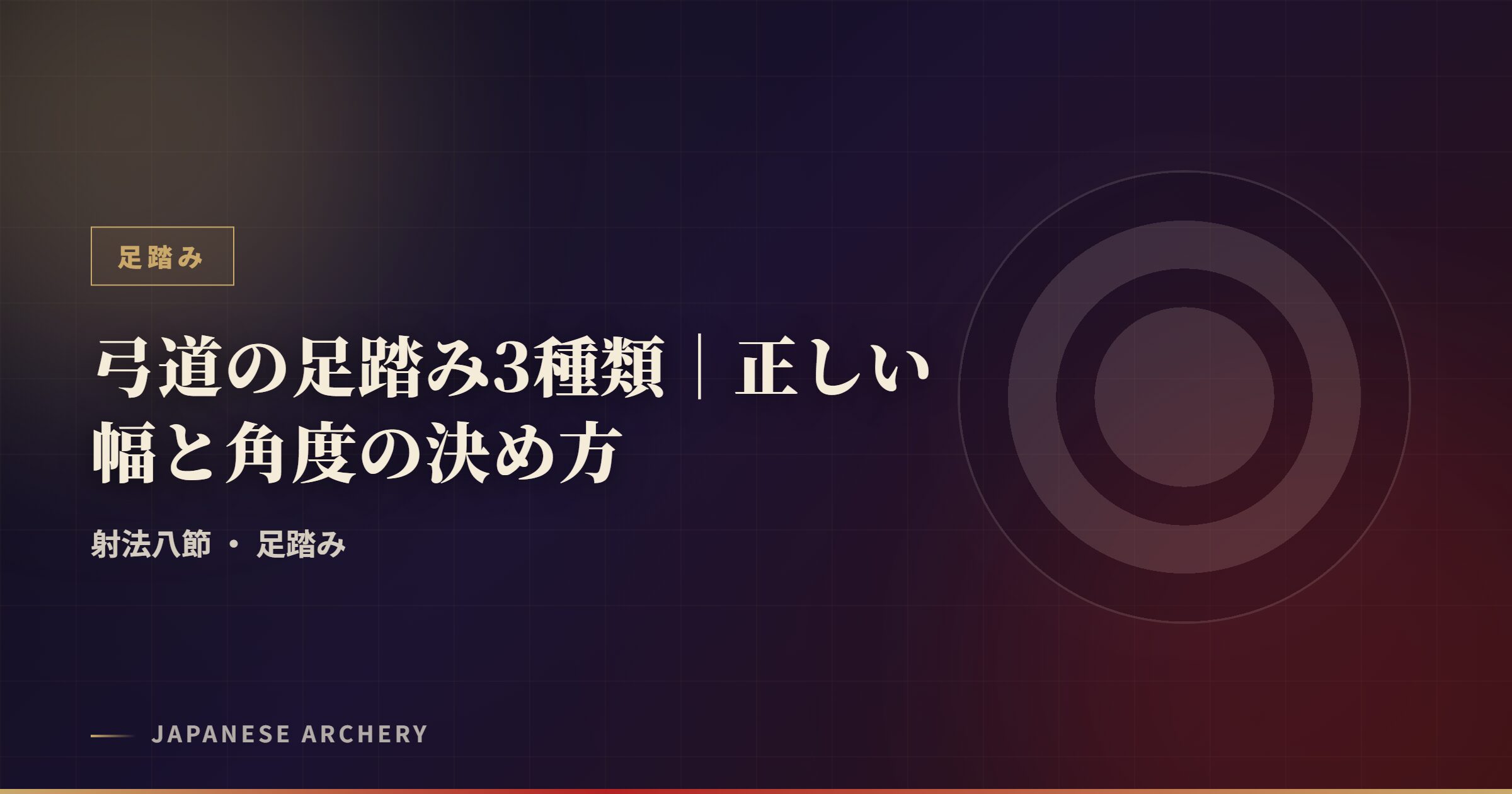 弓道の足踏み3種類|正しい幅と角度の決め方