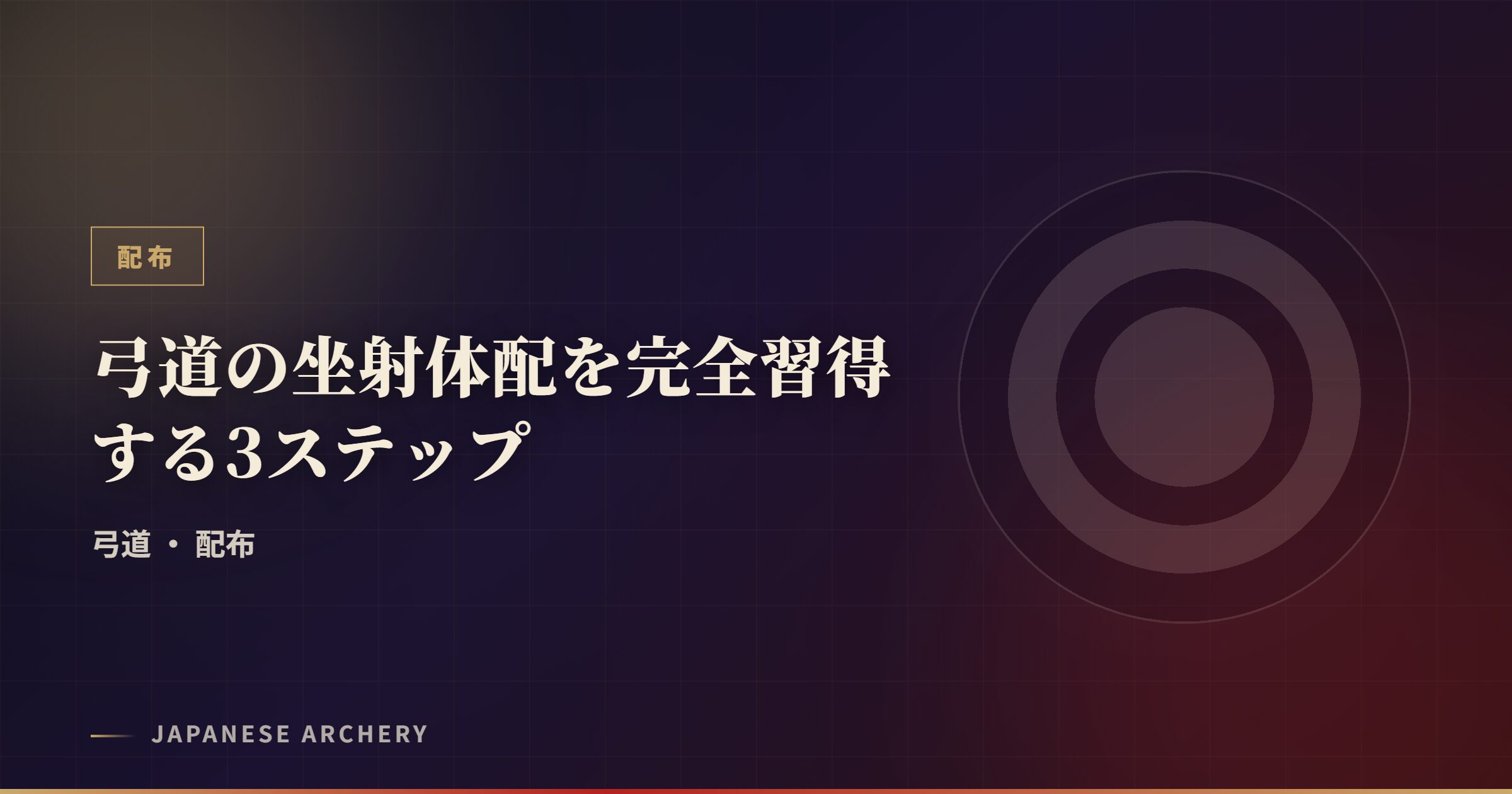 弓道の坐射体配を完全習得する3ステップ